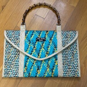 Harl Taylor straw and sisal plait bag with bamboo handles